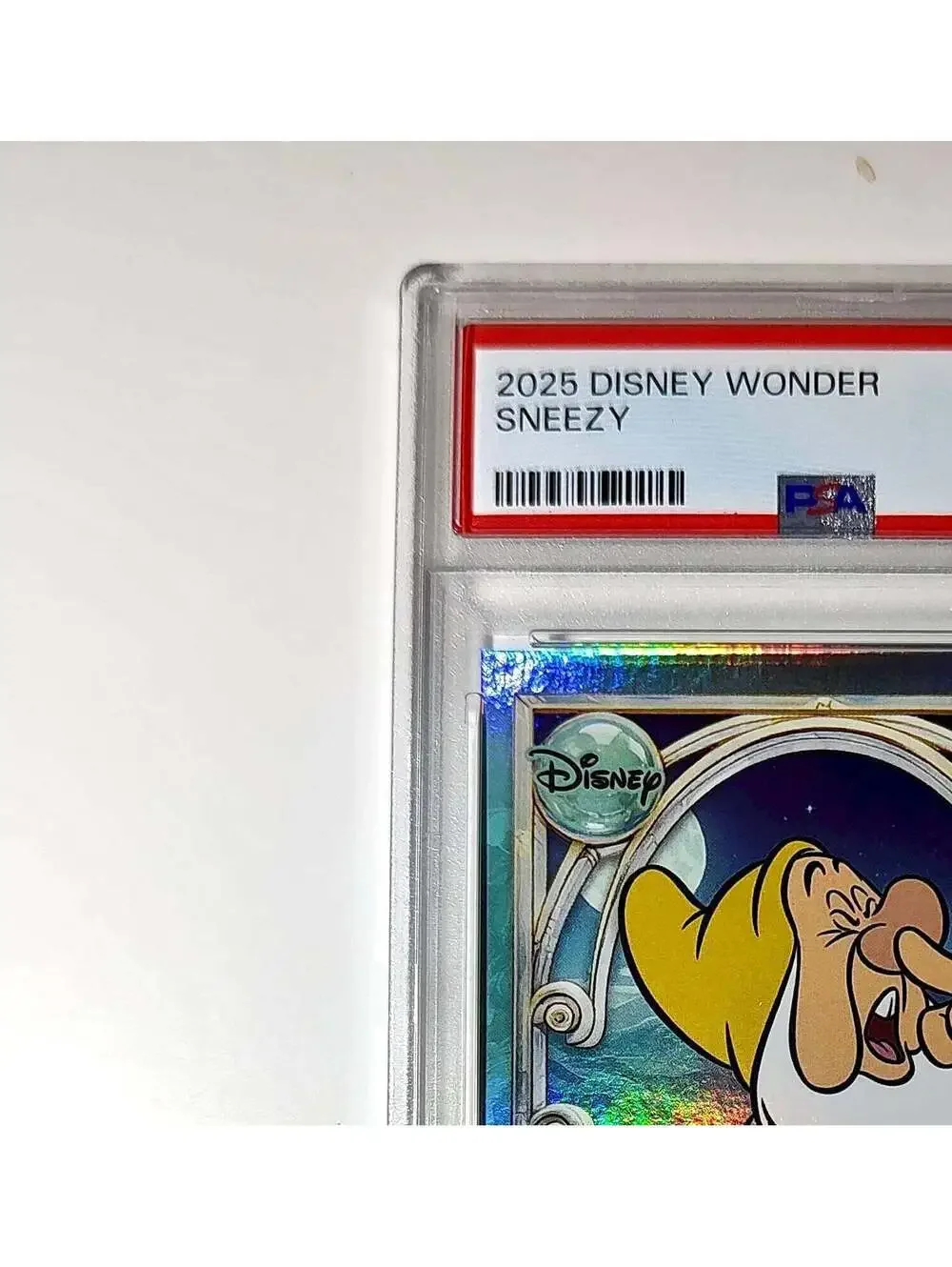Sneezy 2025 Topps Disney #106 Diamond Card Snow White and the Seven Dwarfs PSA 9
